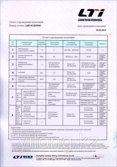 Сертификат баннерной ткани